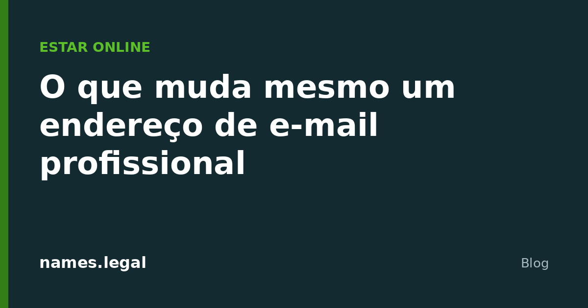 What a professional email address actually changes